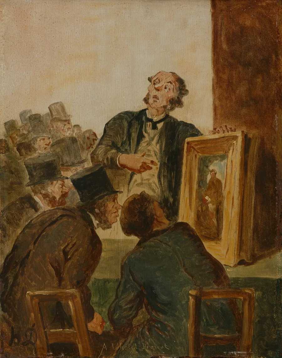 At the Gallery Drouot by Honoré Daumier