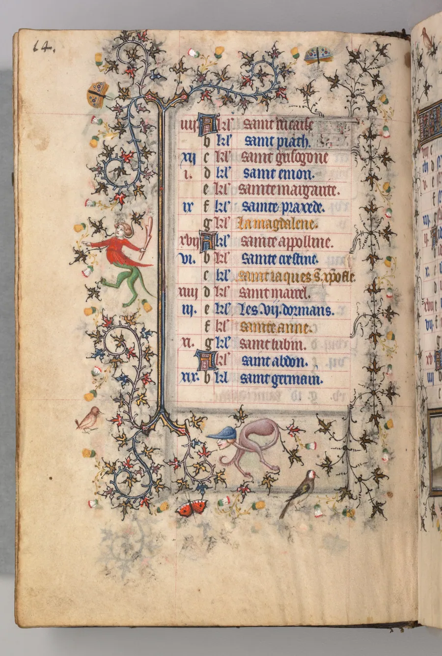 Hours of Charles the Noble, King of Navarre (1361-1425): fol. 7v, July by Master of the Brussels Initials and Associates
