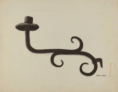Hand Wrought Iron Candlestick