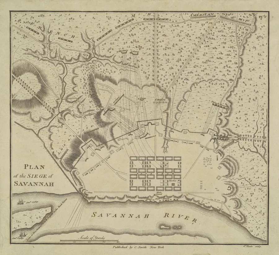 Plan of the Siege of Savannah by Charles B. J. Févret de Saint-Mémin