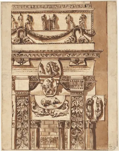 Fantasy of a Façade with Bizarre Ornaments