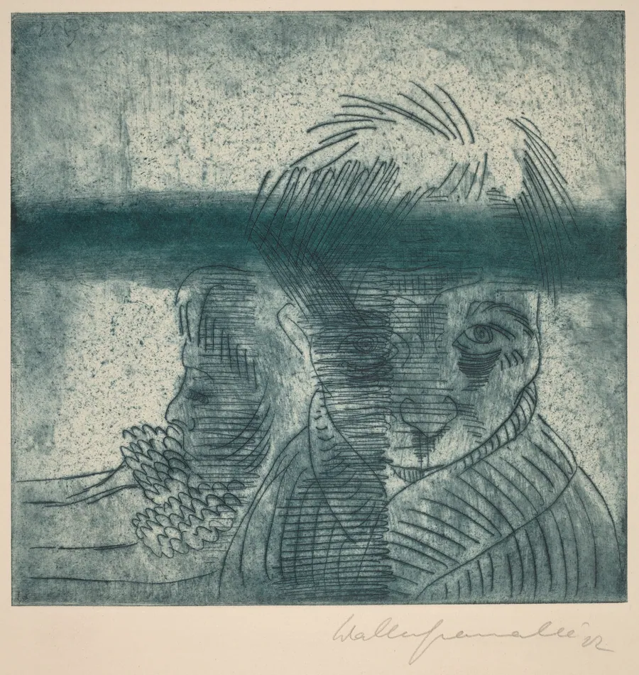 The Couple, Self-Portrait with Wife (Das Paar, Selbstporträt mit Frau) by Walter Gramatté