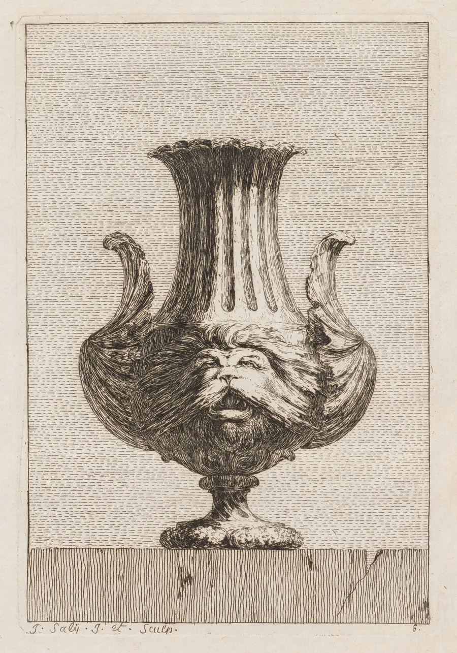 Suite of Vases:  Plate 6 by Jacques François Saly