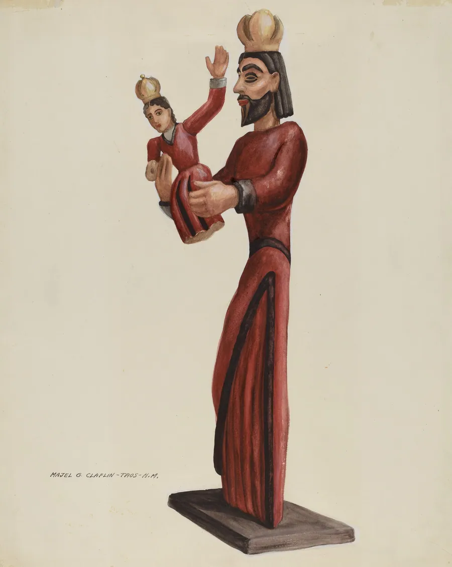 Carved and Painted Santo-San Jose by Majel G. Claflin