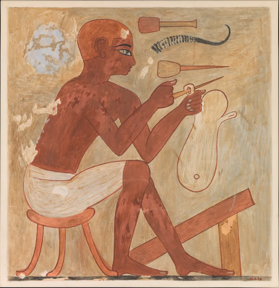 Sandal Maker, Tomb of Rekhmire by Nina de Garis Davies