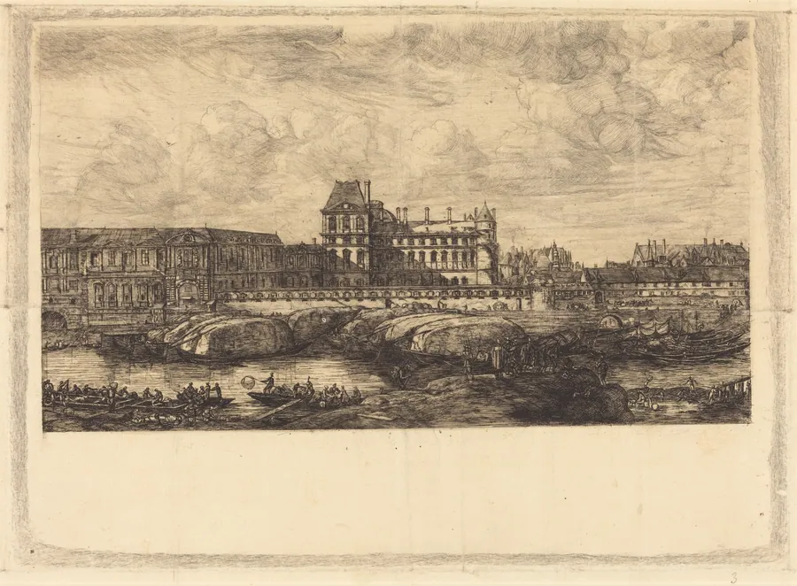L'ancien Louvre d'après une peinture de Zeeman, 1651 (The Old Louvre, from a Painting by Zeeman, l651) by Charles Meryon