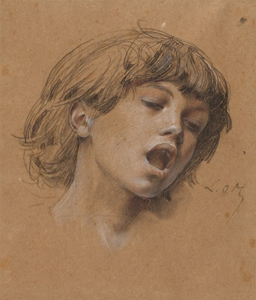 Head of a Boy Singing (Study for Music) by Luc-Olivier Merson