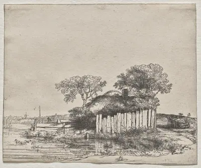 Cottage with a White Paling