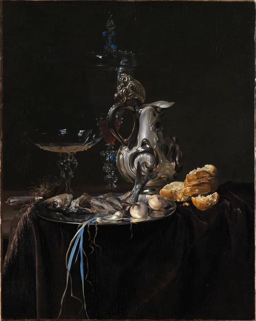 Stilleben. Måltidsstykke med sølvkande by Willem van Aelst