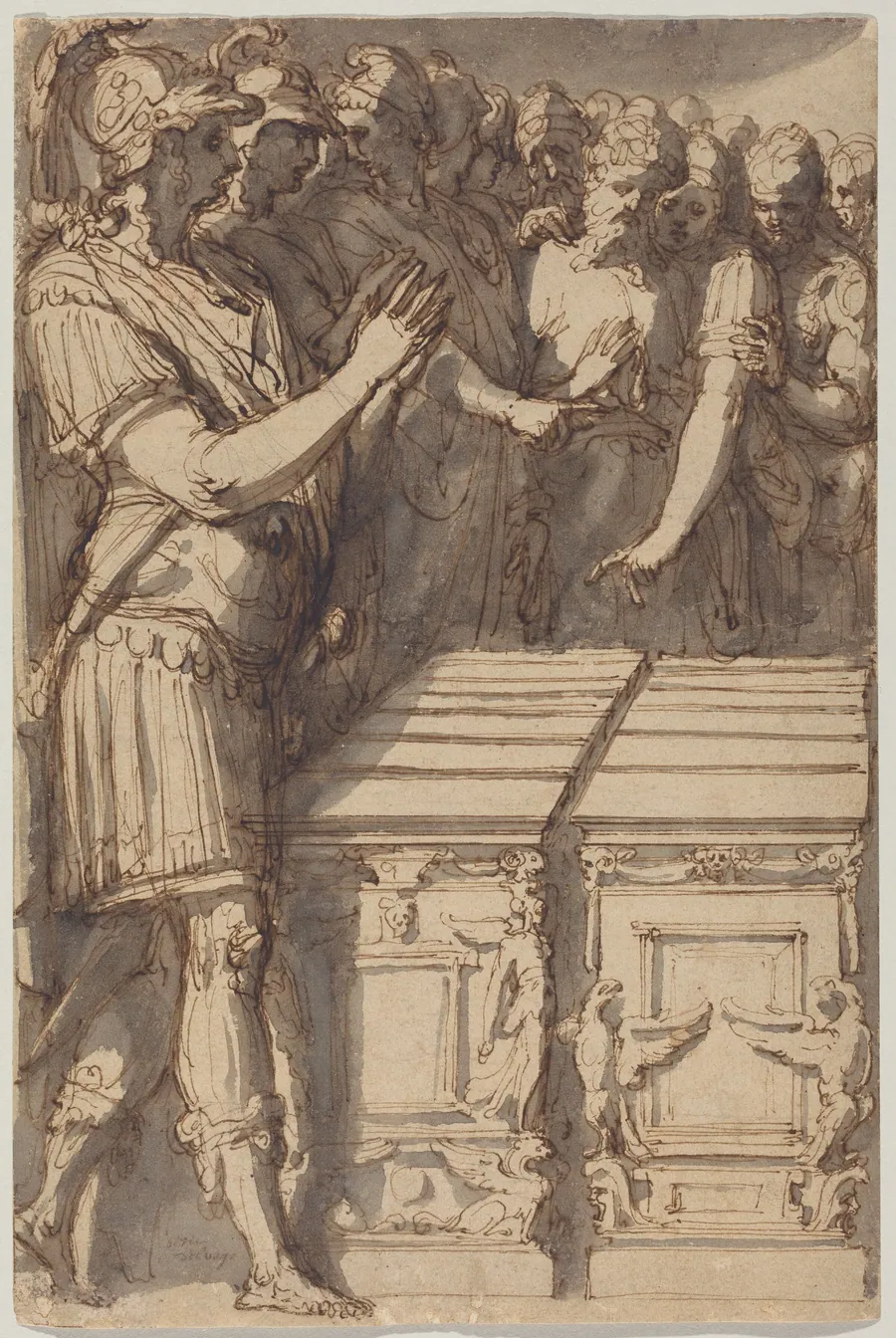 Alexander Consecrating the Altars for the Twelve Olympian Gods by Perino del Vaga