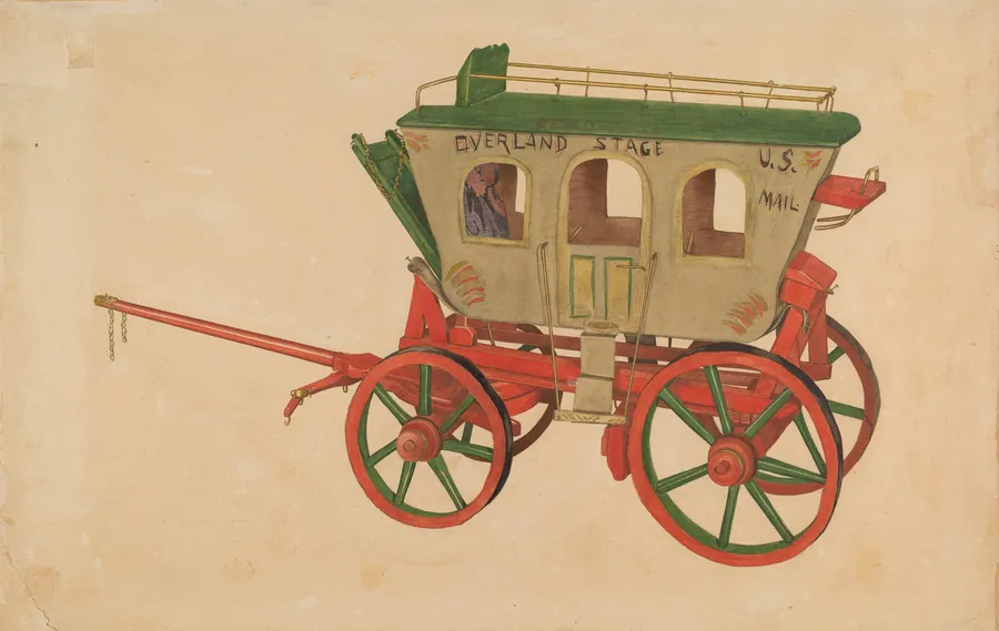 Wooden Model of Overland Stage by Lucille Chabot