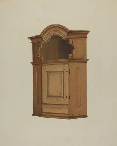 Pa. German Wall Corner Cupboard