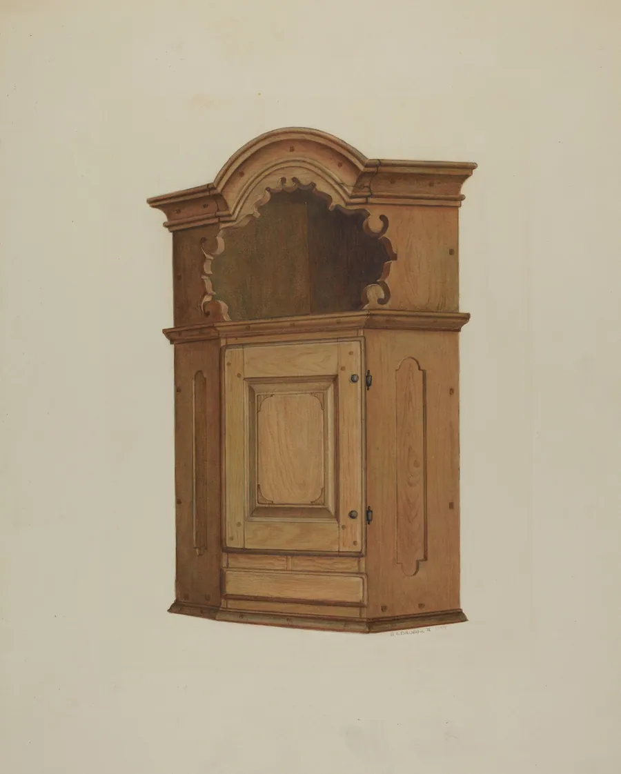 Pa. German Wall Corner Cupboard by Austin L. Davison
