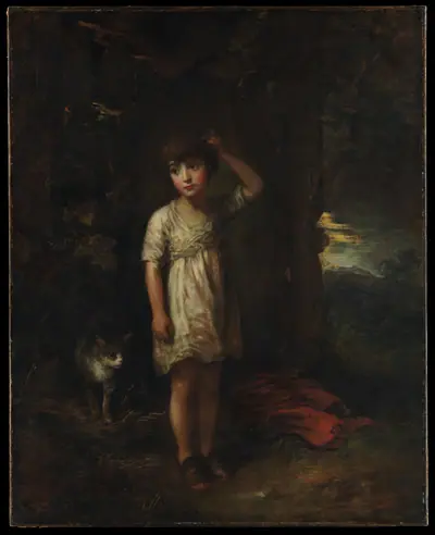 A Boy with a Cat—Morning