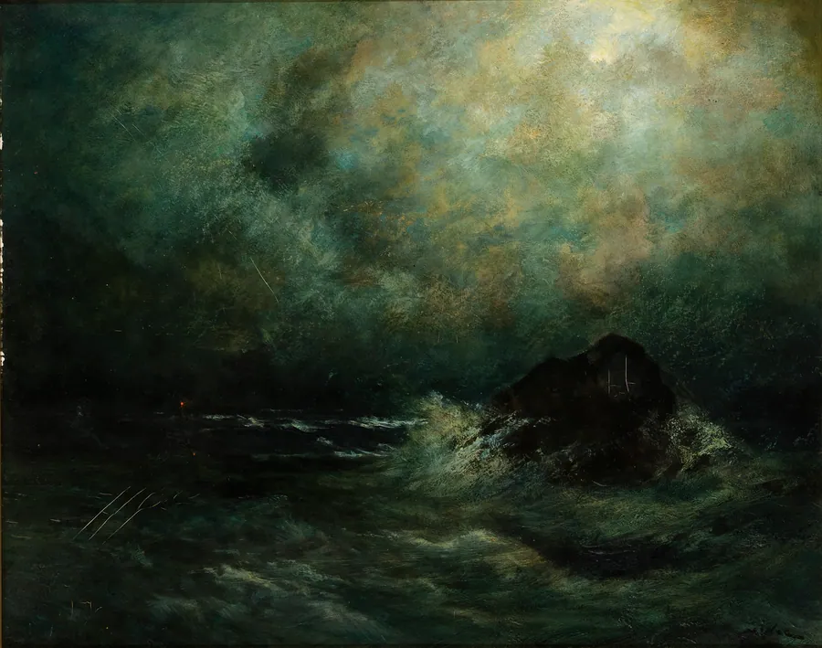 Great Silas at Night by Robert C. Minor, born New York City 1839-died Waterford, CT 1904
