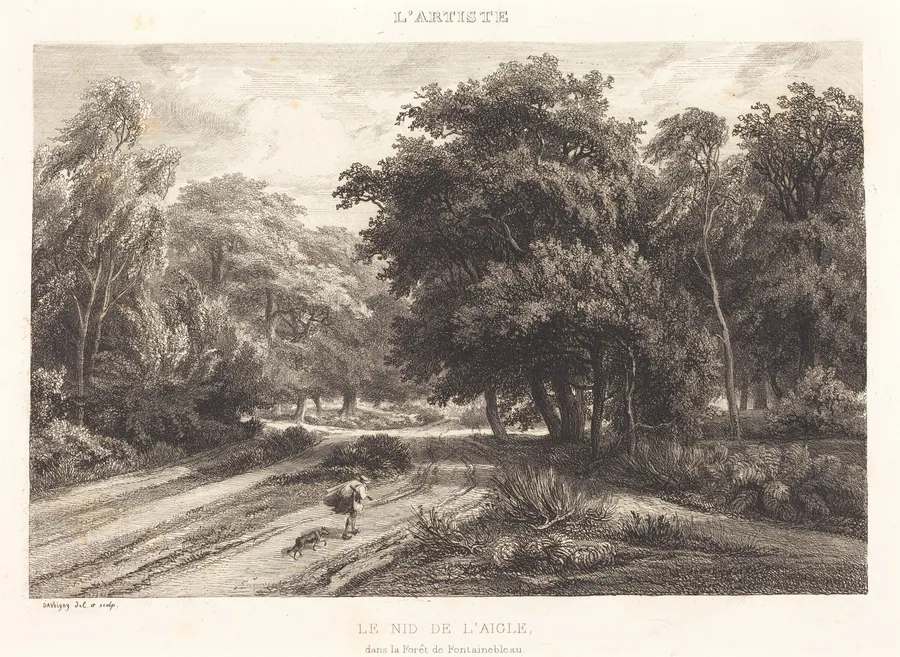 The Eagle's Nest in the Forest of Fontainebleau (Le nid de l'aigle dans la Foret de Fontainebleau by Charles-François Daubigny