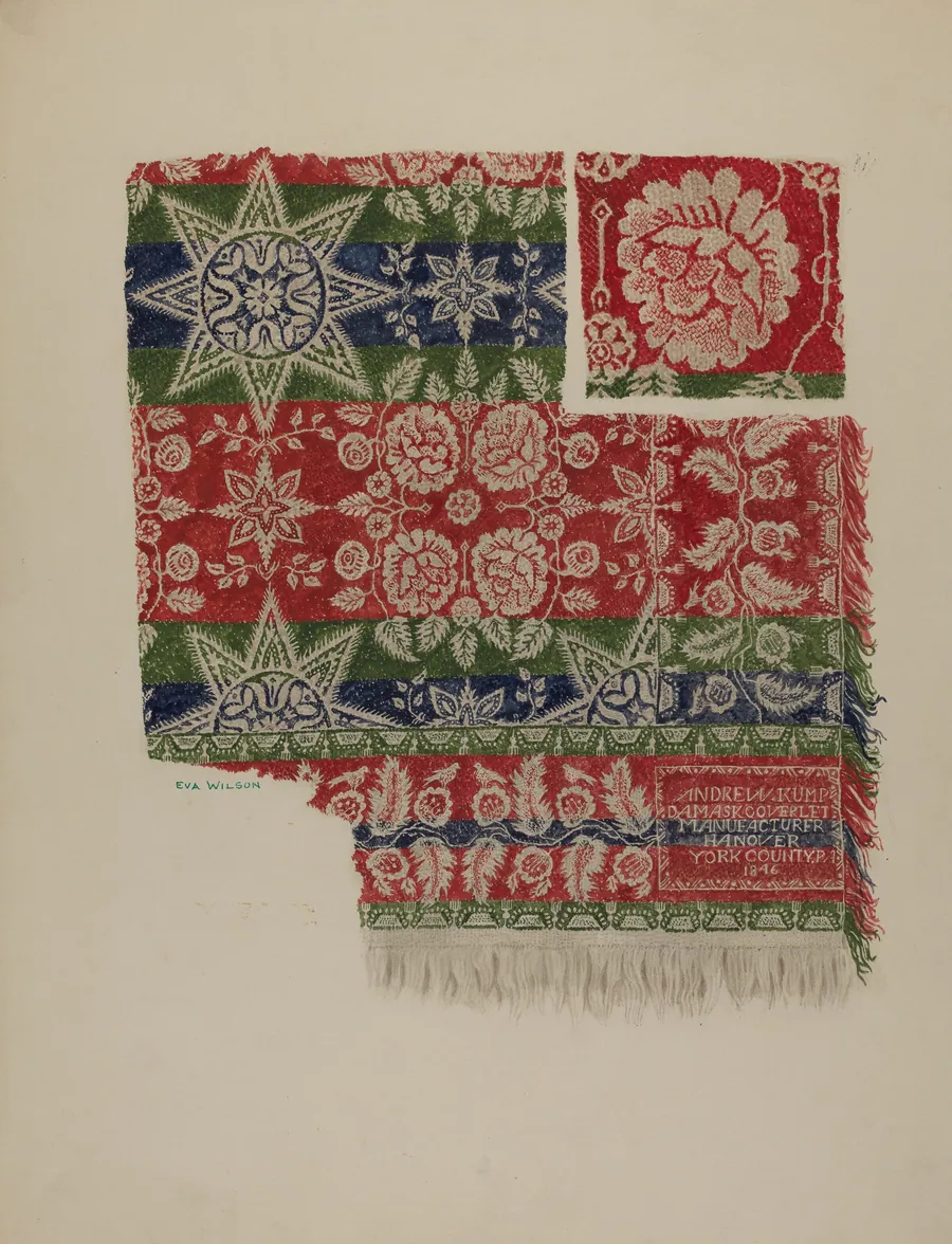Damask Coverlet by Eva Wilson