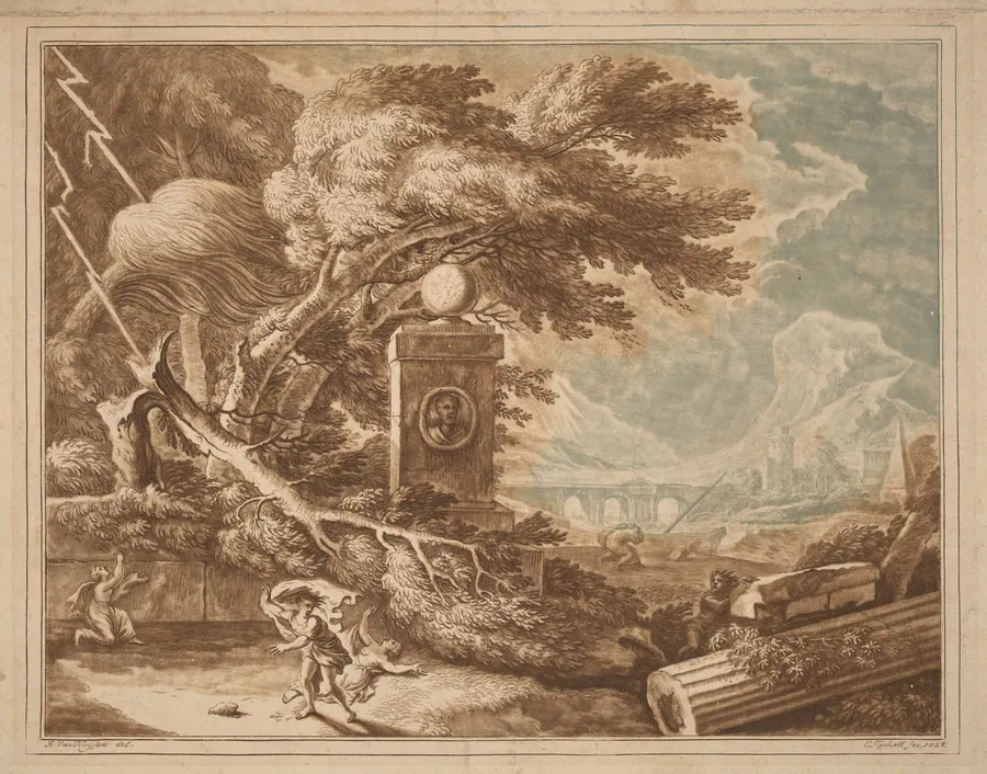 Heroic Stormy Landscape by Elisha Kirkall