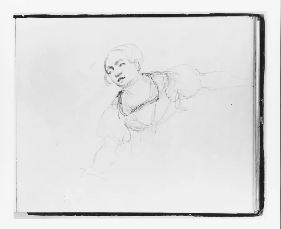 Woman Leaning Right (from Sketchbook) by Francis William Edmonds