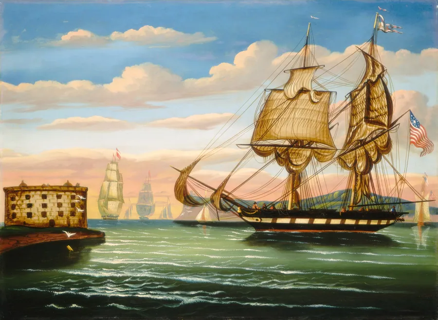 Bay of New York, Sunset by Thomas Chambers