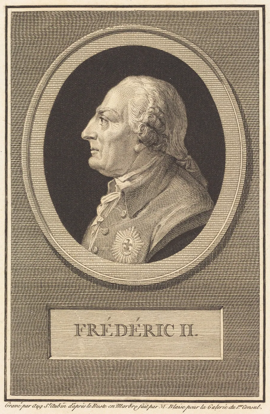 Frederick II by Augustin de Saint-Aubin