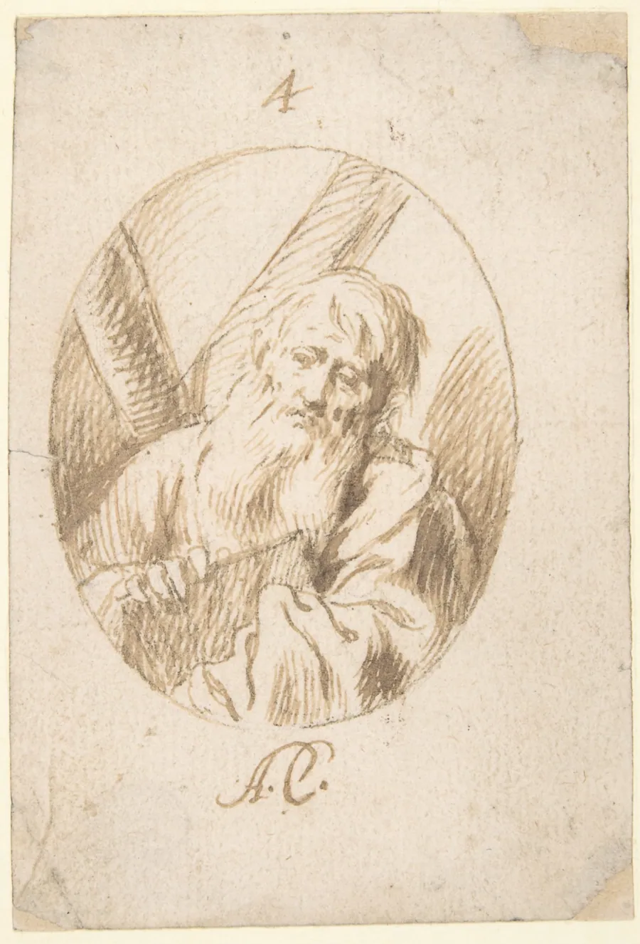 Half-lenth Figure of St. Andrew in an Oval by Antonio del Castillo y Saavedra