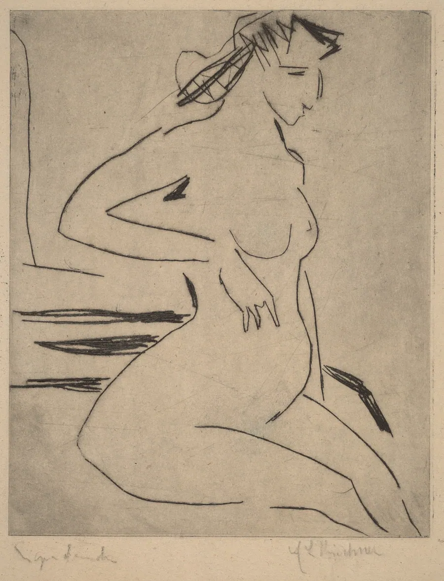 Female Nude Seated by Ernst Ludwig Kirchner