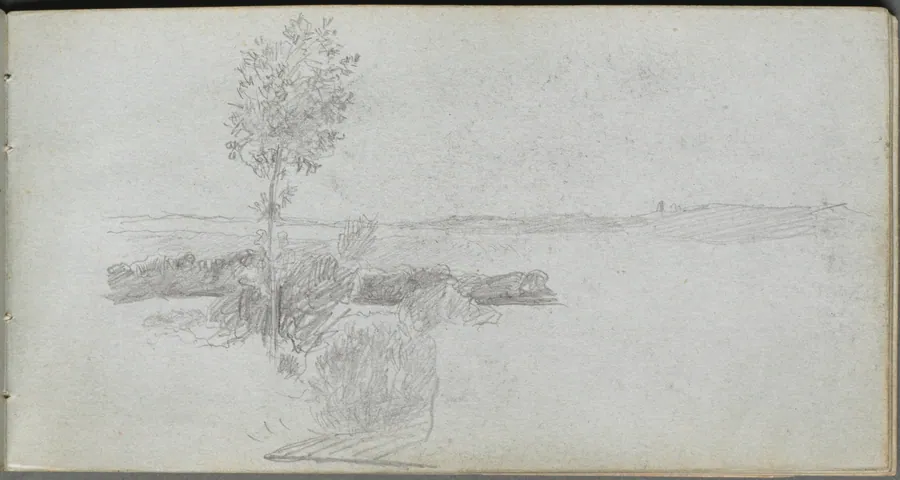 Sketchbook, page 28: Landscape Study by Ernest Meissonier