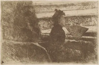 Lady in Black, in a Loge, Facing Right