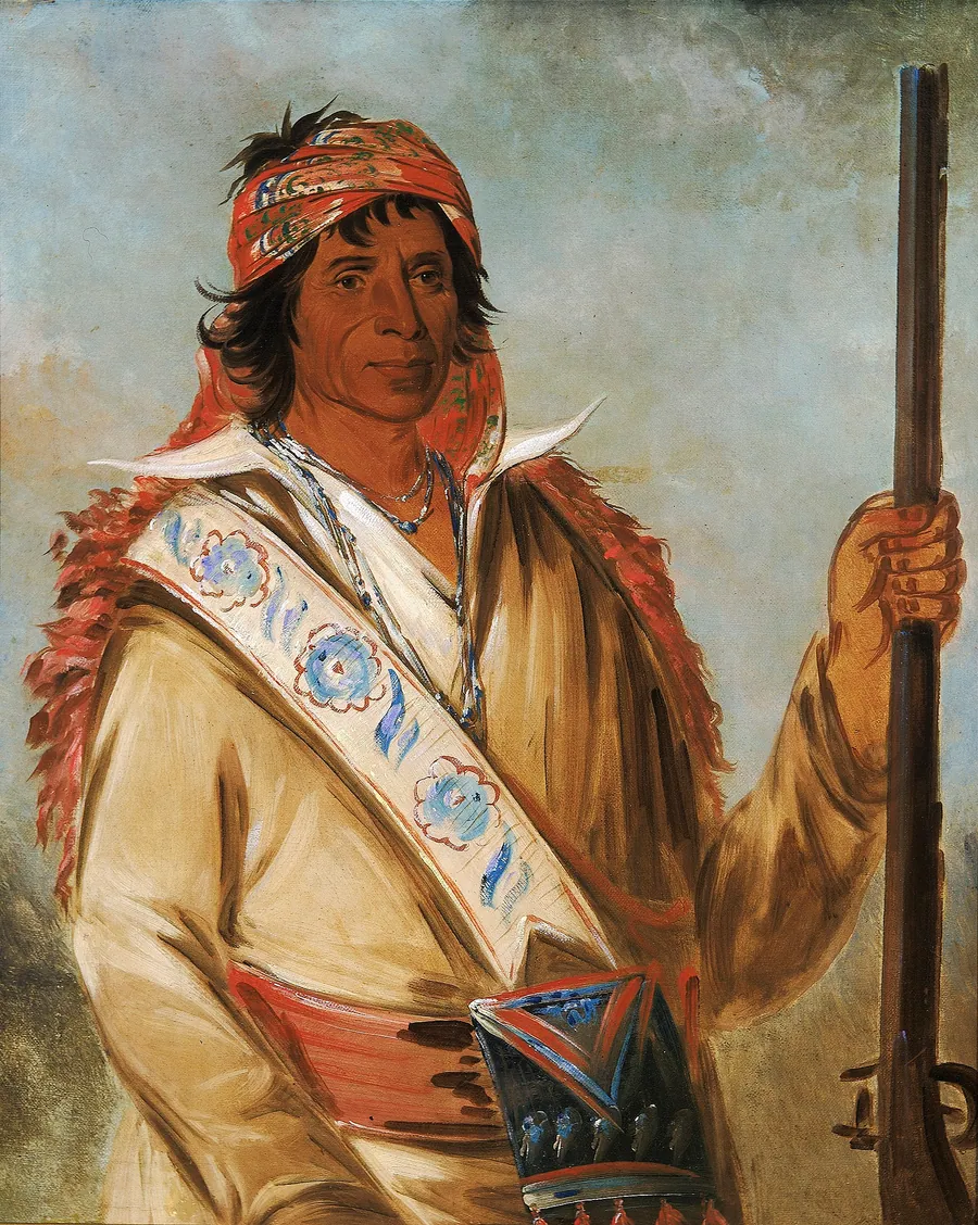 Steeh-tcha-kó-me-co, Great King (called Ben Perryman), a Chief by George Catlin, born Wilkes-Barre, PA 1796-died Jersey City, NJ 1872