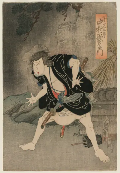Nakamura Utaemon IV as Ono Sadakuro in Act Five of Kanadehon Chushingura, Naka Theater