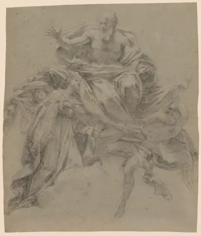 The Immaculate Conception with God the Father and Angels