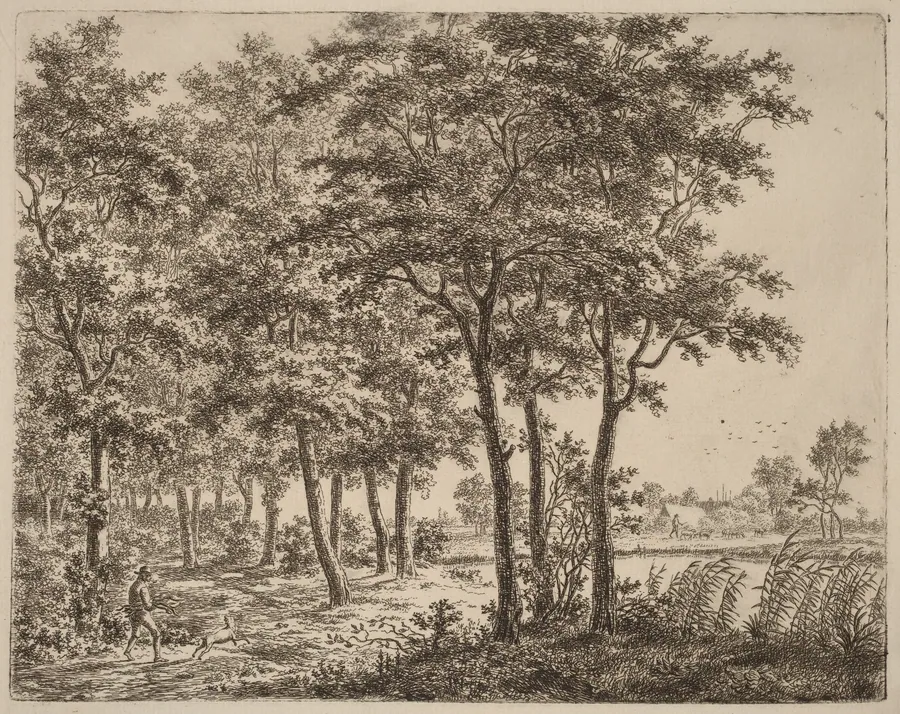 Landscape with a Peasant Carrying Firewood by Ernst Willem Jan Bagelaar