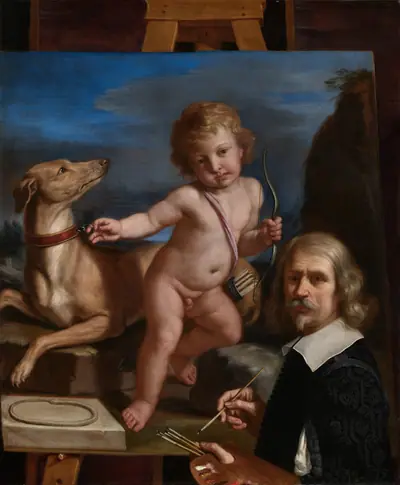 Self-Portrait before a Painting of "Amor Fedele"