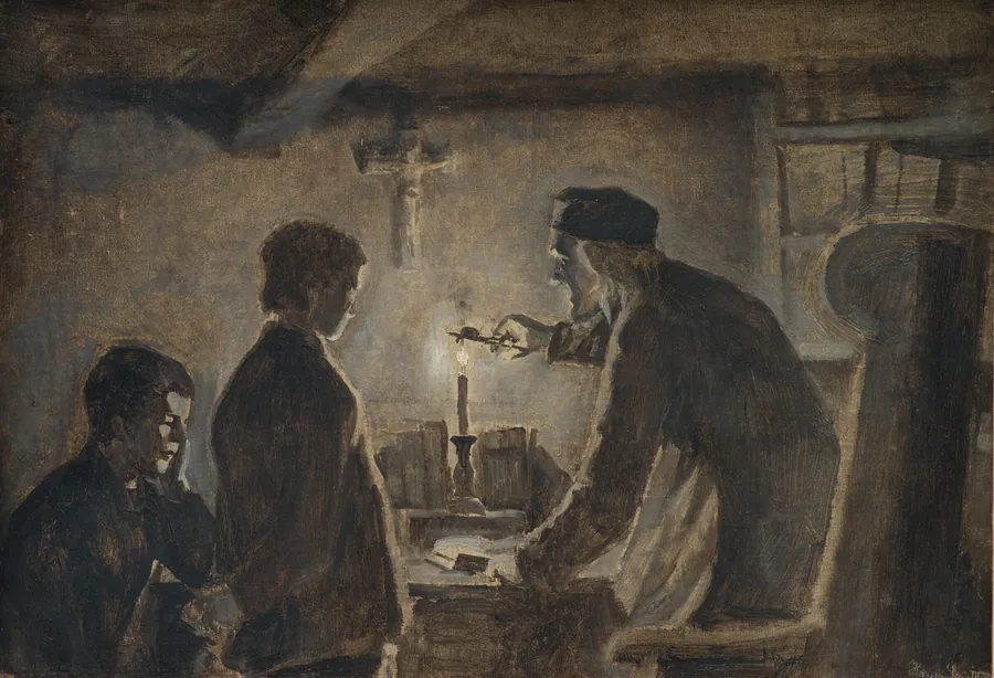 Hr. Søren slukker lyset Nytårsaften by Hans Smidth