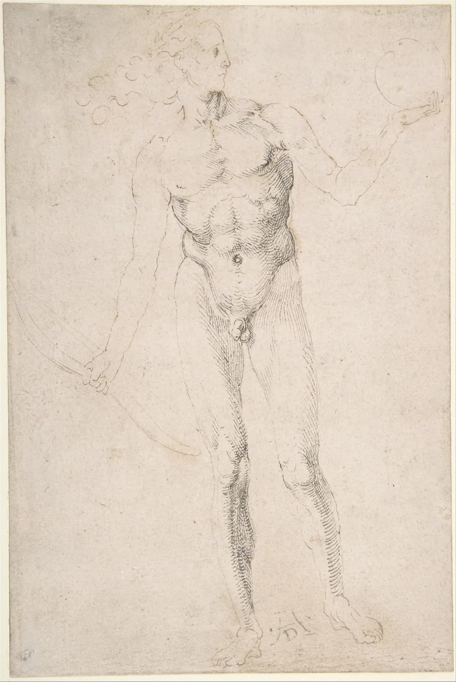 Standing Male Nude Holding a Bow ("Poynter Apollo") by Albrecht Dürer