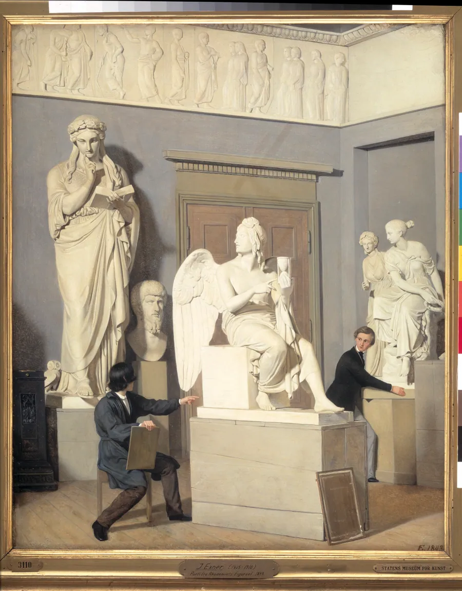 Fra Kunstakademiets figursal by Julius Exner