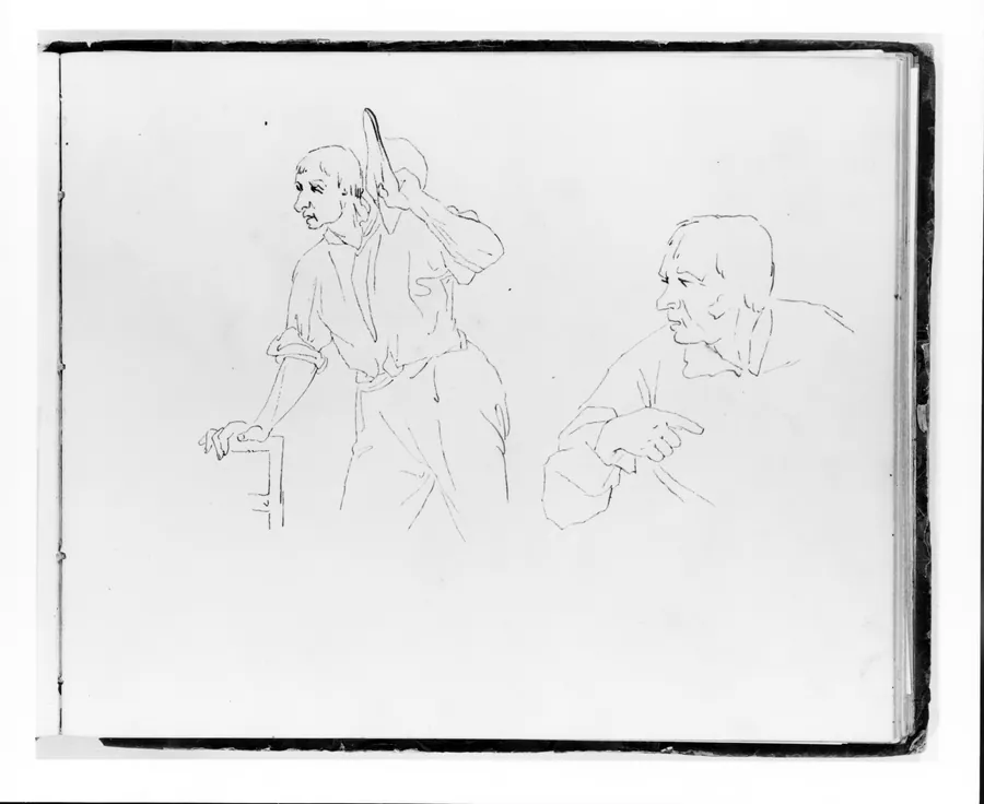 Two Studies of a Man (from sketchbook) by Francis William Edmonds