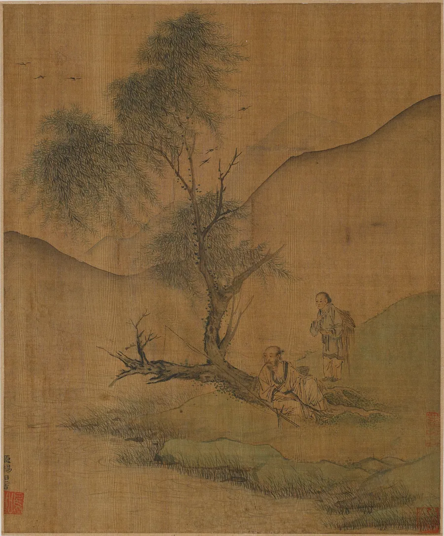 Resting under willows by Formerly attributed to Yang Riyan (late 11th-early 12th century)
