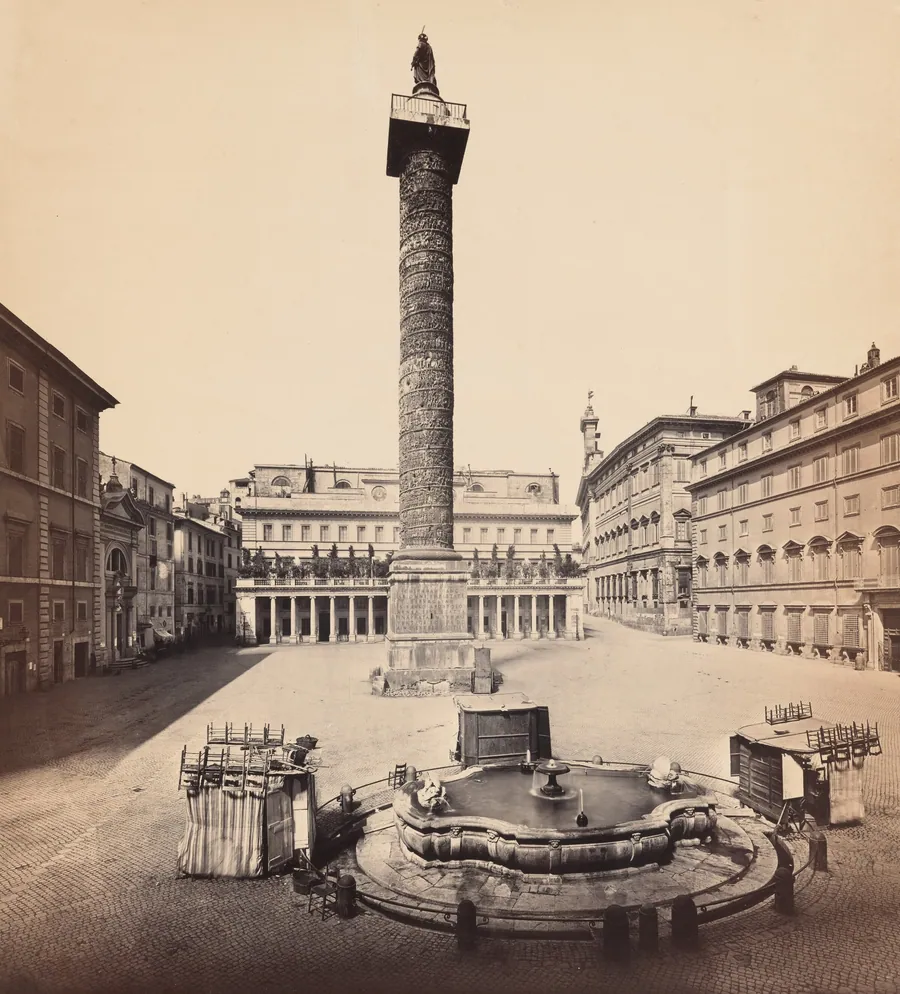 Piazza Colonna, Column of Marcus Aurelius and Chigi Palace by James Anderson