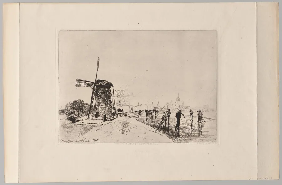 Vue de la Ville de Maaslins by Johan Barthold Jongkind