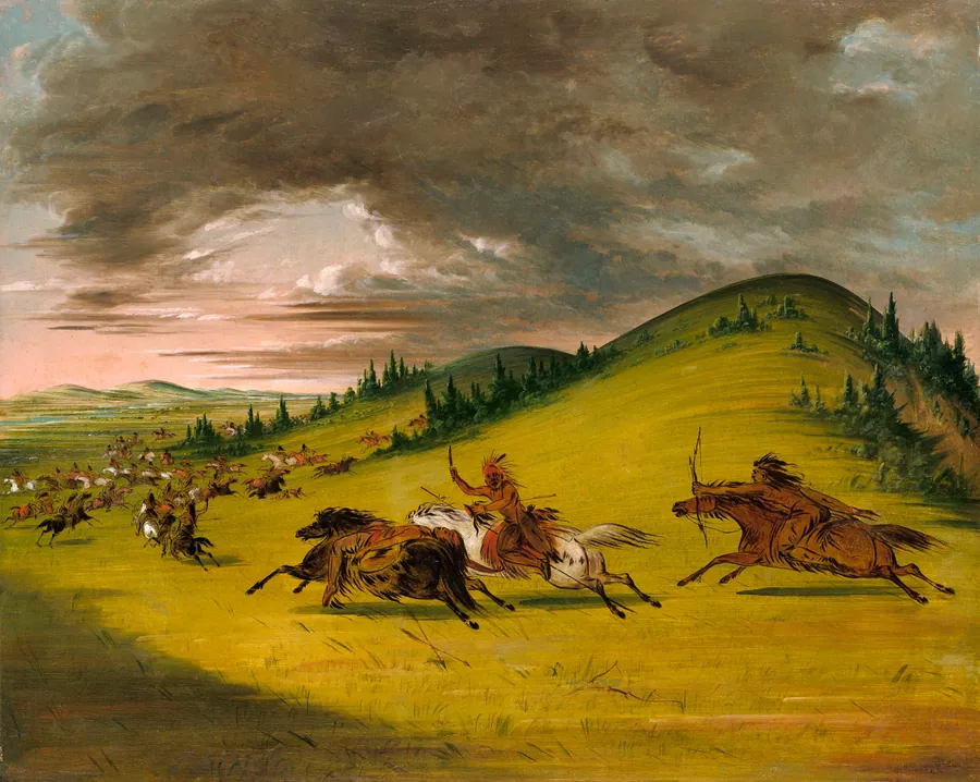 Battle Between Sioux and Sac and Fox by George Catlin, born Wilkes-Barre, PA 1796-died Jersey City, NJ 1872