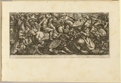 Cavalry Charge with Soldiers and Horses Trampled