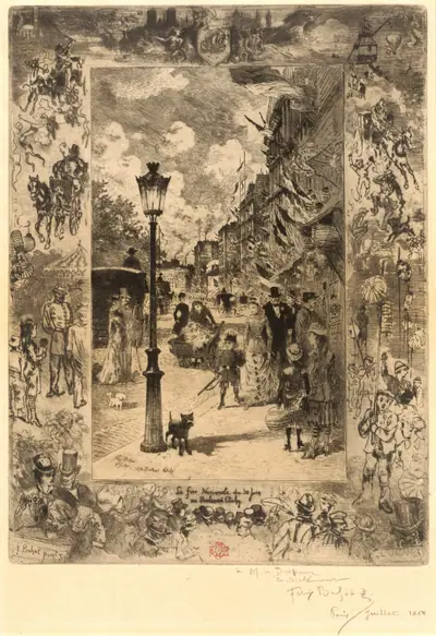 La Fête nationale au Boulevard Clichy (National Holiday on the Boulevard de Clichy)