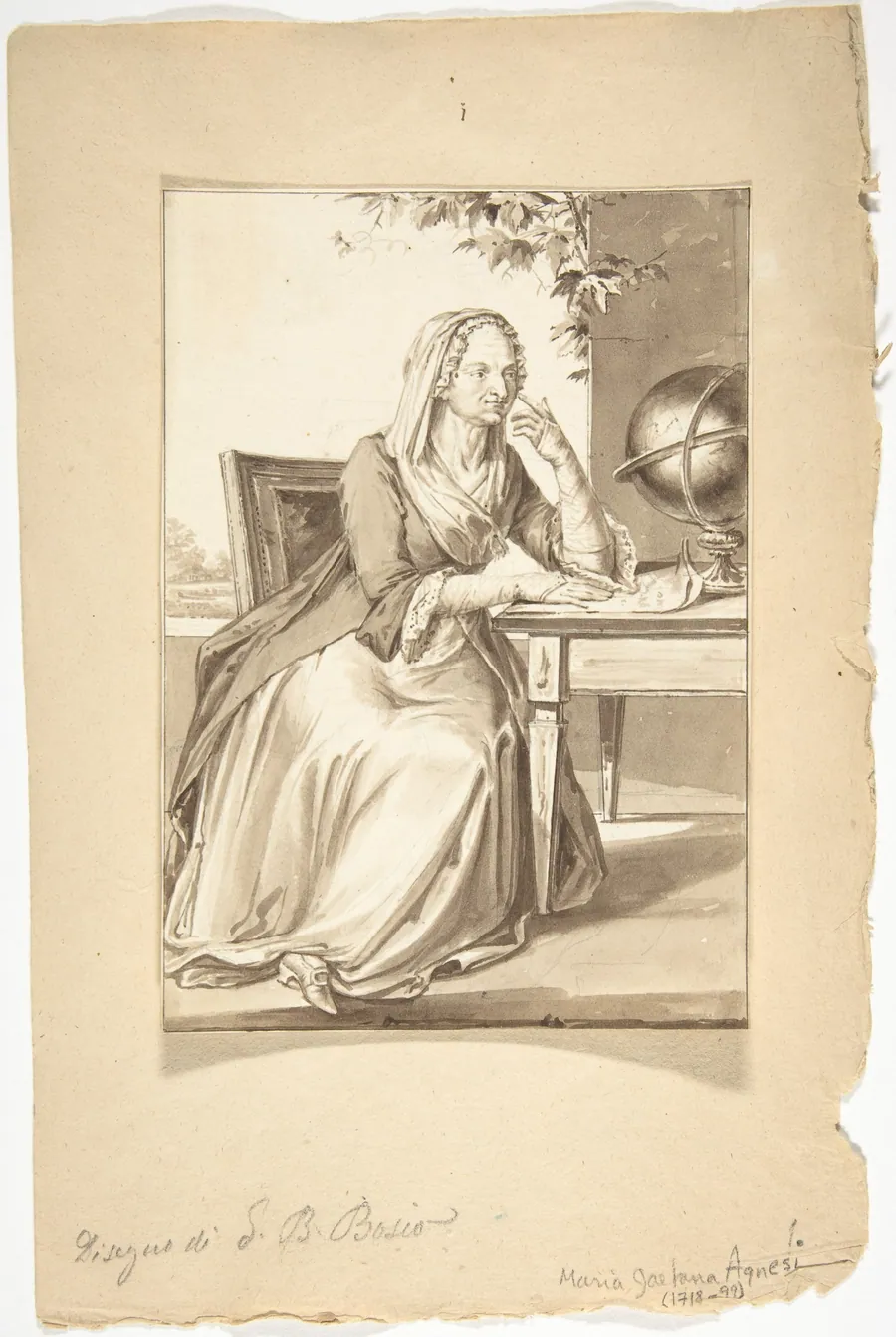 Portrait of Maria Gaet - Agnesi by Jean-Baptiste-François Bosio