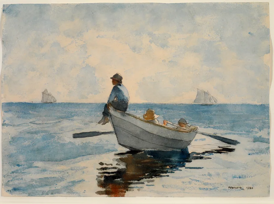 Boys in a Dory by Winslow Homer, born Boston, MA 1836-died Prout's Neck, ME 1910