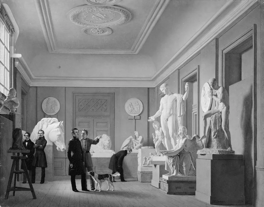 Thorvaldsens atelier på Charlottenborg by J.V. Gertner