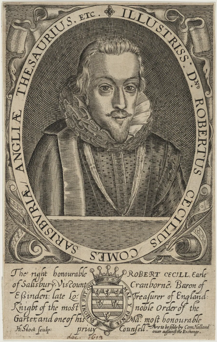 Robert Cecil, First Earl of Salisbury, Lord Treasurer by H. Stock