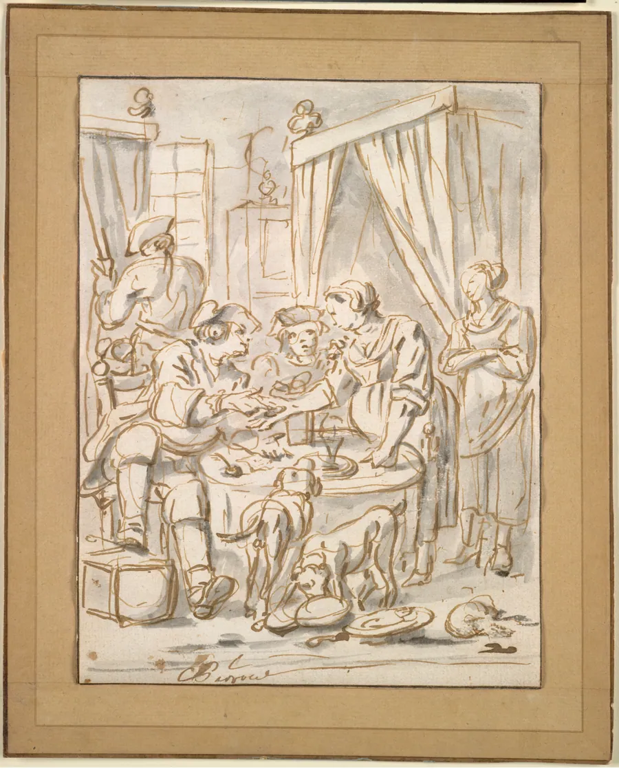 Interior Scene with Soldiers at a Table by Charles Parrocel