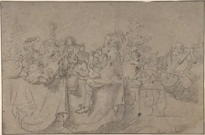 Recto: The ConcertVerso: Seated Male Nude